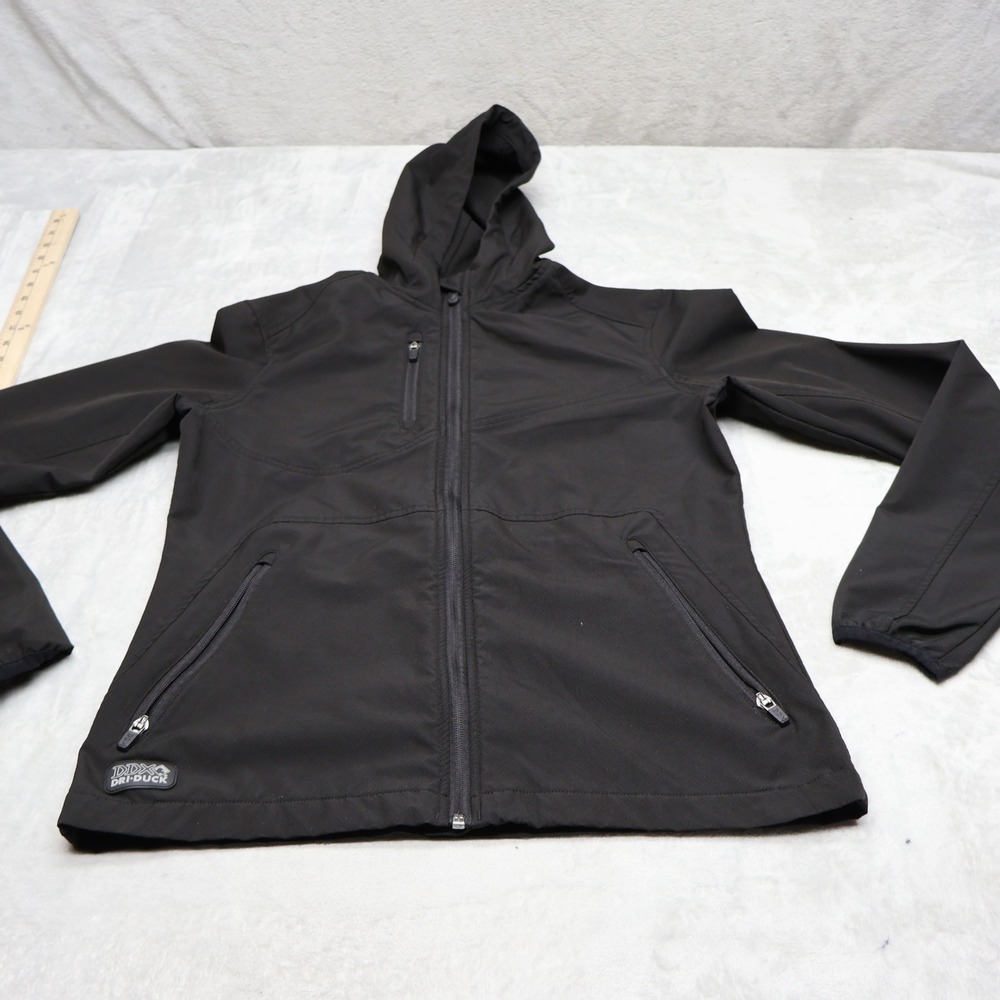 Dri Duck Jacket Womens Small Black Full Zip Mesh Lined Techwear Utility Light